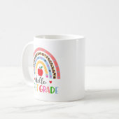 Hello First Grade Rainbow Sticker – Colorful Back Kaffeetasse (Vorderseite Links)
