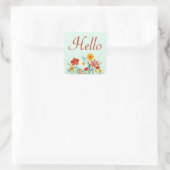 Hello Floral Mint Green Blume Sticker / Siegel (Tasche)
