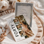 Hello FORTY' Modern Photo Collage 40th Birthday Einladung<br><div class="desc">Are you looking for a stylish and personalized 40th birthday party invitation - Look no further! Introducing our one-of-a-kind design, featuring a modern photo collage and the catchy heading, 'Hello FORTY'. Not only can you customize the name on the front of the invite, but you also have the opportunity to...</div>