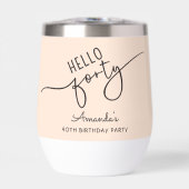 Hello Forty Modern Script Chic 40th Birthday Party (Vorderseite)