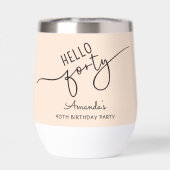 Hello Forty Modern Script Chic 40th Birthday Party (Rückseite)