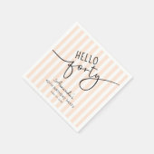 Hello Forty Modern Script Chic 40th Birthday Party Serviette (Ecke)