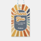 Hello Forty Retro Sun Groovy Wave Vielen Dank Geschenkanhänger (Vorderseite)