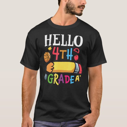 Hello Fourth Grad Niedlich 4. Klasse 2 T-Shirt (Vorderseite)