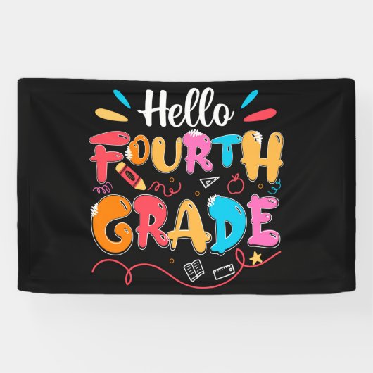 Hello Fourth Grade Banner (Horizontal)