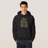 Hello Fourth Grade Boho Rainbow Leopard 100 Days O Hoodie (Vorne ganz)