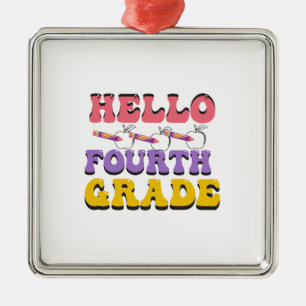 Hello Fourth Grade Ornament Aus Metall
