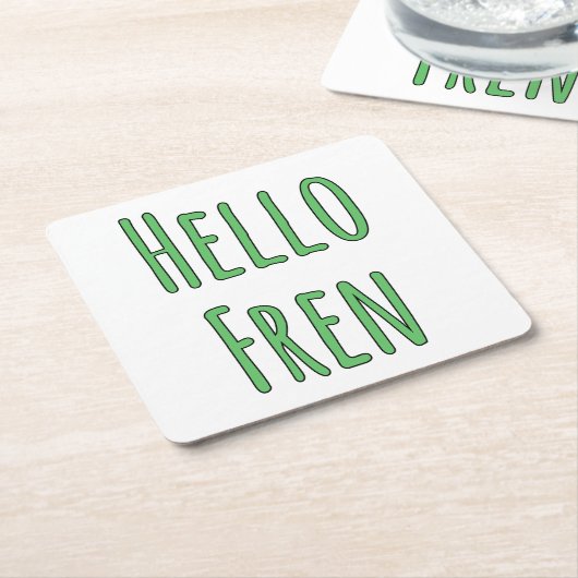 Hello Fren Rechteckiger Pappuntersetzer (angewinkelt)