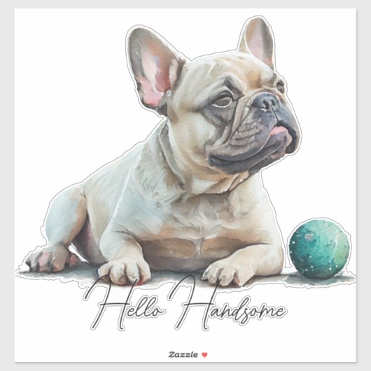 Hello French Bulldog Aufkleber (Blatt)