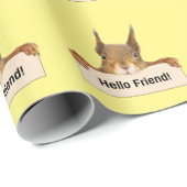 Hello Friend Funny Eichirrel Geschenkpapier (Rolleneckpunkt)