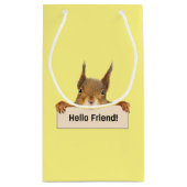 Hello Friend Funny Eichirrel Kleine Geschenktüte (Rückseite)