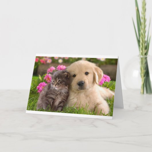 Hello Friend Golden Retriever Puppy Kitcard Karte (Vorderseite)