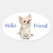 Hello Friend Long Haired Chihuahua Sticker (Vorderseite)