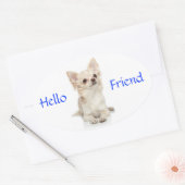 Hello Friend Long Haired Chihuahua Sticker (Umschlag)