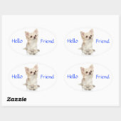 Hello Friend Long Haired Chihuahua Sticker (Blatt)