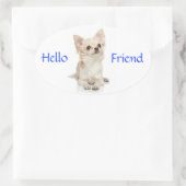 Hello Friend Long Haired Chihuahua Sticker (Tasche)