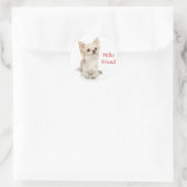 Hello Friend Long Haired Chihuahua Sticker (Tasche)