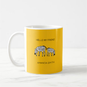 Hello Friend Niedlich Kenyan African Zebras Kaffeetasse