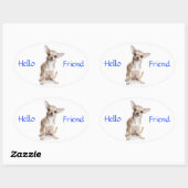 Hello Friend Smiling Chihuahua Sticker (Blatt)