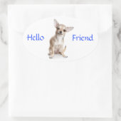 Hello Friend Smiling Chihuahua Sticker (Tasche)