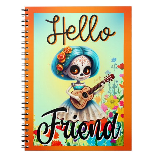 Hello Friend Sugar Skull Notizblock (Vorderseite)