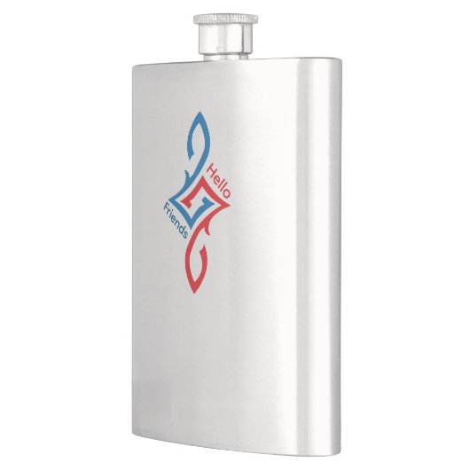 Hello Friends Simple Happy Greeting Design Flachmann (Links)