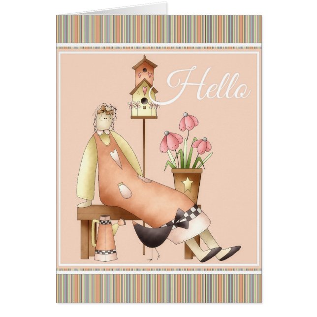 Hello Friendship Soft Prim Doll Grußkarte (Vorne)