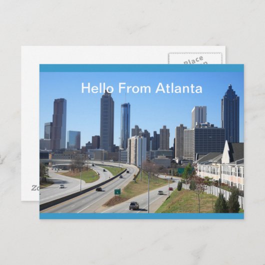 Hello From Atlanta Postcard Postkarte (Vorne/Hinten)