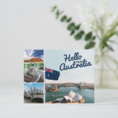 Hello From Australia Postcard Postkarte (Stehend Vorderseite)