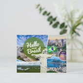 Hello From Brazil Postcard Postkarte (Stehend Vorderseite)