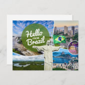 Hello From Brazil Postcard Postkarte (Vorne/Hinten)