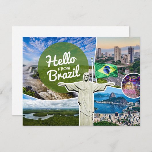 Hello From Brazil Postcard Postkarte (Vorne/Hinten)