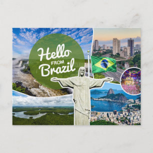 Hello From Brazil Postcard Postkarte