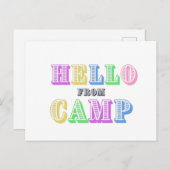 Hello From Camp Postcard Postkarte (Vorne/Hinten)