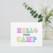 Hello From Camp Postcard Postkarte (Stehend Vorderseite)