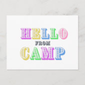 Hello From Camp Postcard Postkarte (Vorderseite)