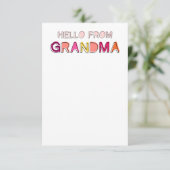 Hello from Grandma Notecards Dankeskarte (Stehend Vorderseite)