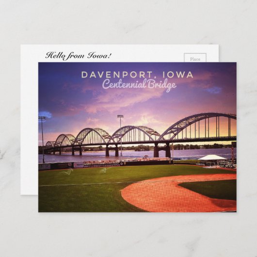 Hello From Iowa Postcard Postkarte (Vorne/Hinten)