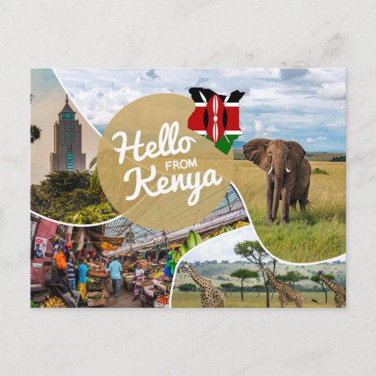 Hello From Kenya Postcard Postkarte (Vorderseite)