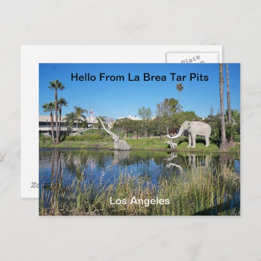 Hello From La Brea Tar Pits Postcard Postkarte (Vorne/Hinten)