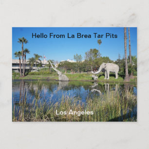 Hello From La Brea Tar Pits Postcard Postkarte