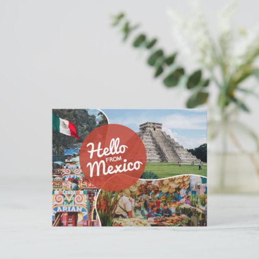 Hello from Mexico Postcard Postkarte (Stehend Vorderseite)