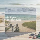 Hello From Michigan Beach Vibes Postkarte