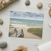 Hello From Michigan Beach Vibes Postkarte