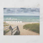 Hello From Michigan Beach Vibes Postkarte (Vorderseite)