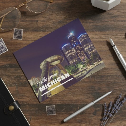 Hello From Michigan Postcard Postkarte