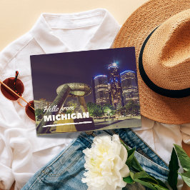 Hello From Michigan Postcard Postkarte