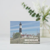 Hello From Michigan Postkarte (Stehend Vorderseite)