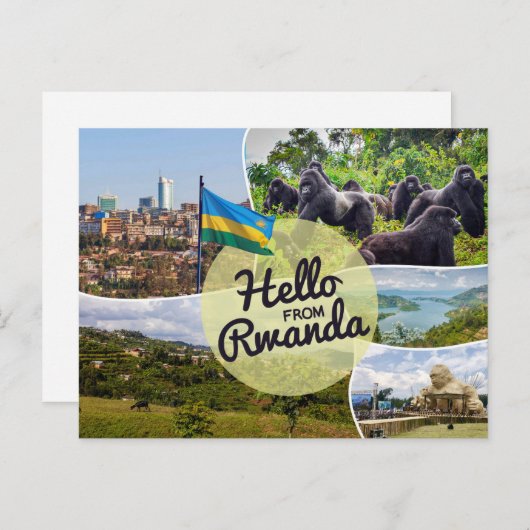 Hello From Rwanda Postcard Postkarte (Vorne/Hinten)