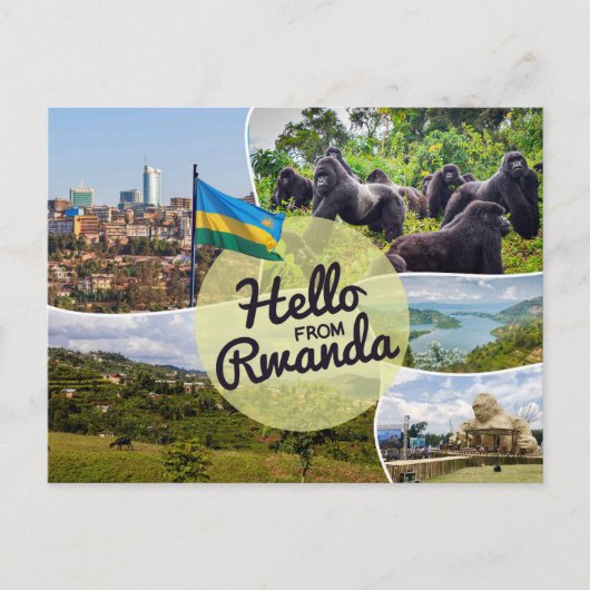 Hello From Rwanda Postcard Postkarte (Vorderseite)